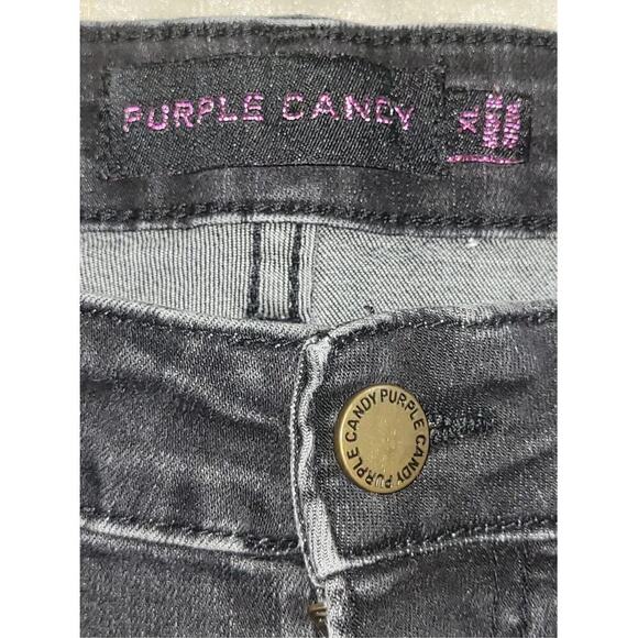 PURPLE CANDY DISTRESSED MID RISE SKINNY JEANS - SIZE XL GorpCore Y2K Womens - Picture 4 of 4